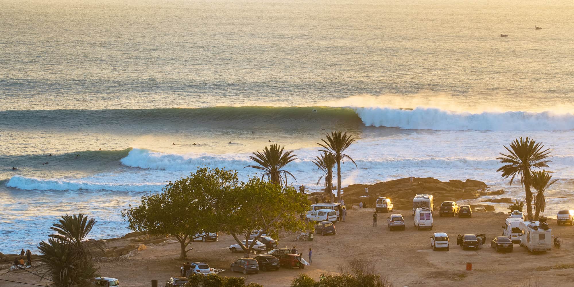 Sunset surf session in Taghazout anchor point 